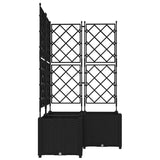 Garden Planter with Trellis 3 pcs Black 80 x 80 x 143 cm PP