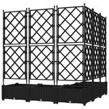 Garden Planter with Trellis 5 pcs Black 120 x 120 x 125.5 cm PP