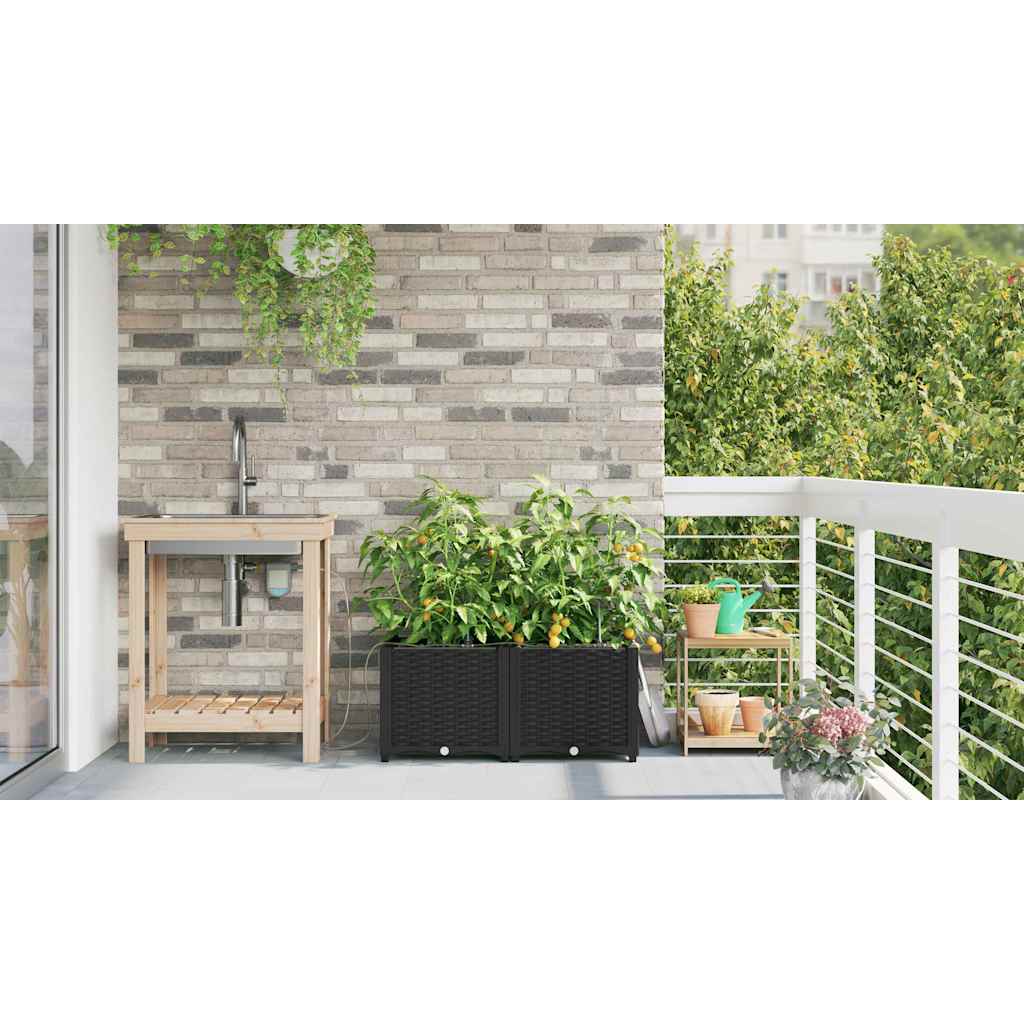 Garden Black 80 x 40 x 37.5 cm Steel