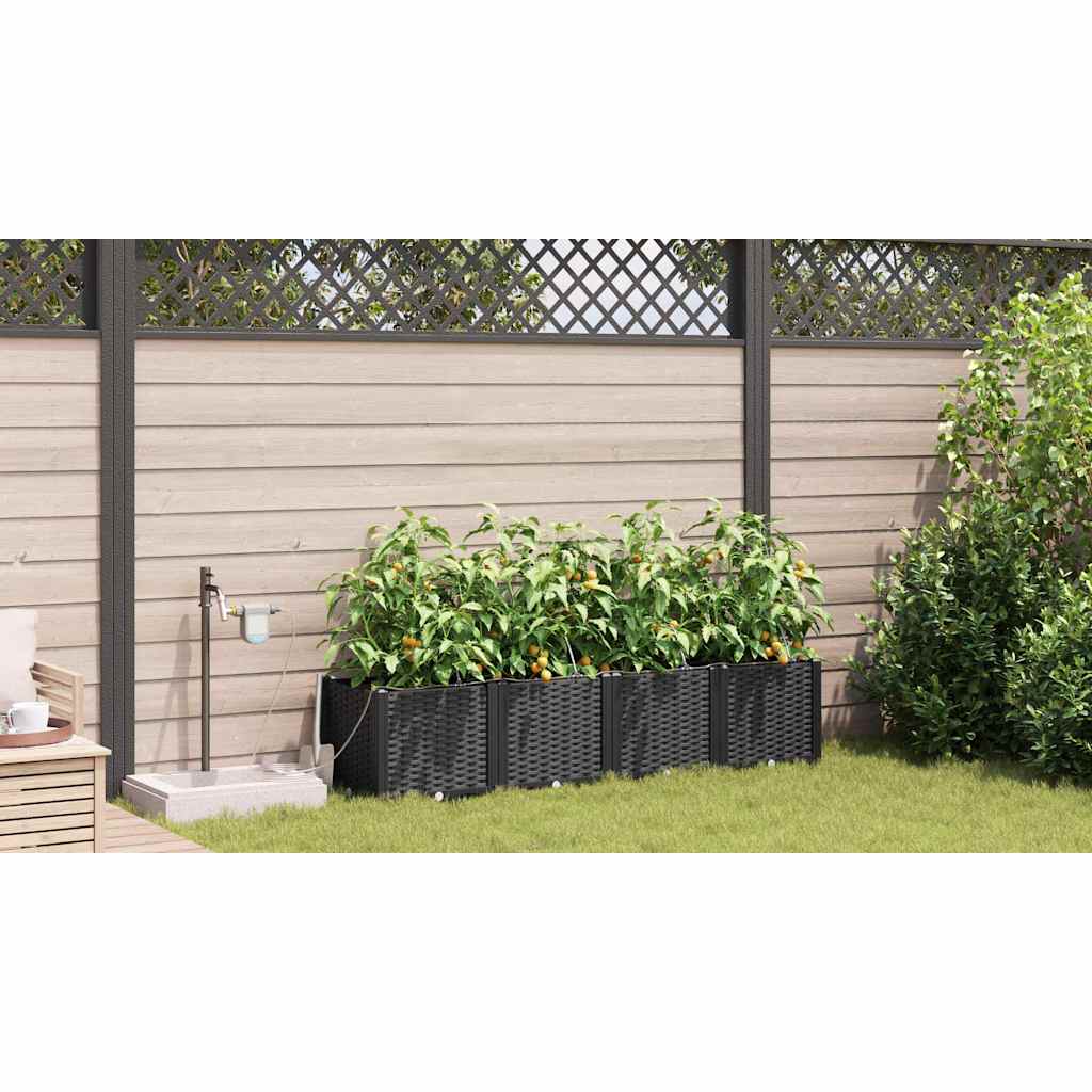 Garden Black 160 x 40 x 37.5 cm Steel