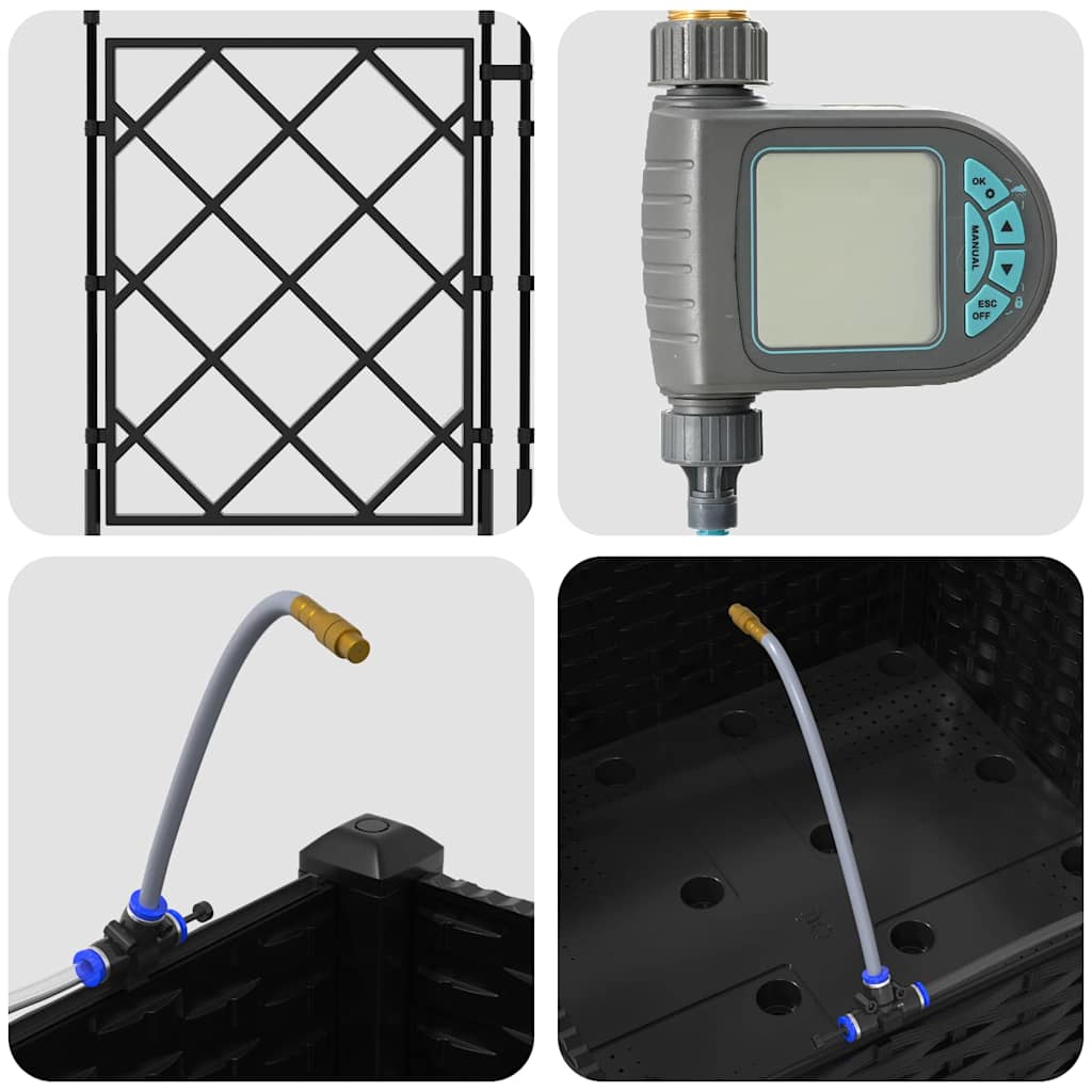 Garden Black 40 x 40 x 126 cm Steel