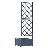 Garden Planter with Trellis Grey 40 x 40 x 125.5 cm PP