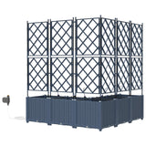 Garden Planter with Trellis Grey 40 x 40 x 143 cm PP