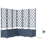 Garden Planter with Trellis 2 pcs Grey 80 x 40 x 143 cm PP