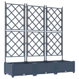 Garden Planter with Trellis 3 pcs Grey 120 x 40 x 125.5 cm PP