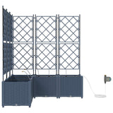Garden Planter with Trellis 3 pcs Grey 120 x 40 x 143 cm PP