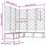 Garden Planter with Trellis 5 pcs Grey 120 x 120 x 125.5 cm PP