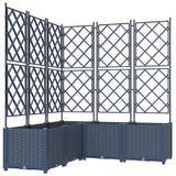 Garden Planter with Trellis 5 pcs Grey 120 x 120 x 143 cm PP