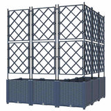 Garden Planter with Trellis 5 pcs Grey 120 x 120 x 143 cm PP