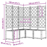 Garden Planter with Trellis 5 pcs Grey 120 x 120 x 143 cm PP