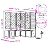 Garden Planter 3 pcs Grey 120 x 120 x 142 cm Steel