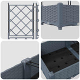 Garden Planter with Trellis Light grey 80 x 40 x 125.5 cm PP