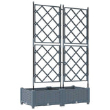 Garden Planter with Trellis Light grey 80 x 40 x 125.5 cm PP