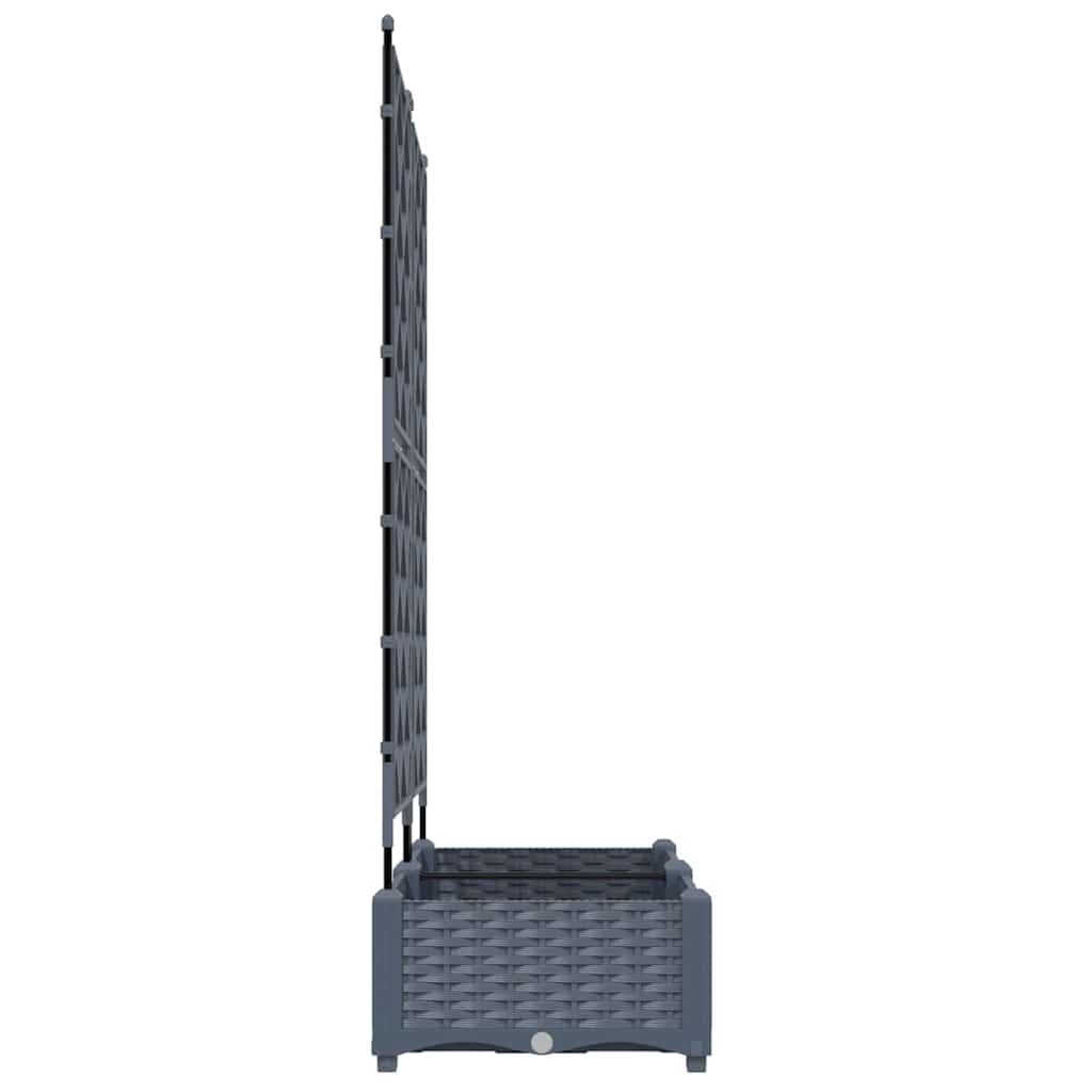 Garden Planter with Trellis Light grey 80 x 40 x 125.5 cm PP
