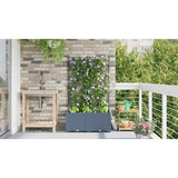 Garden Planter with Trellis 2 pcs Light grey 80 x 40 x 143 cm
