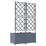 Garden Planter with Trellis 2 pcs Light grey 80 x 40 x 143 cm