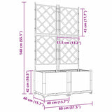 Garden Planter with Trellis 2 pcs Light grey 80 x 40 x 143 cm