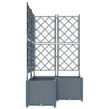 Garden Planter with Trellis 3 pcs Light grey 80 x 80 x 143 cm