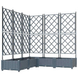 Garden Planter with Trellis 5 pcs Light grey