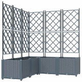 Garden Planter with Trellis 5 pcs Light grey 120 x 120 x 143 cm