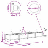 Garden Light grey 160 x 40 x 22 cm Steel
