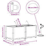 Garden Light grey 80 x 40 x 37.5 cm Steel