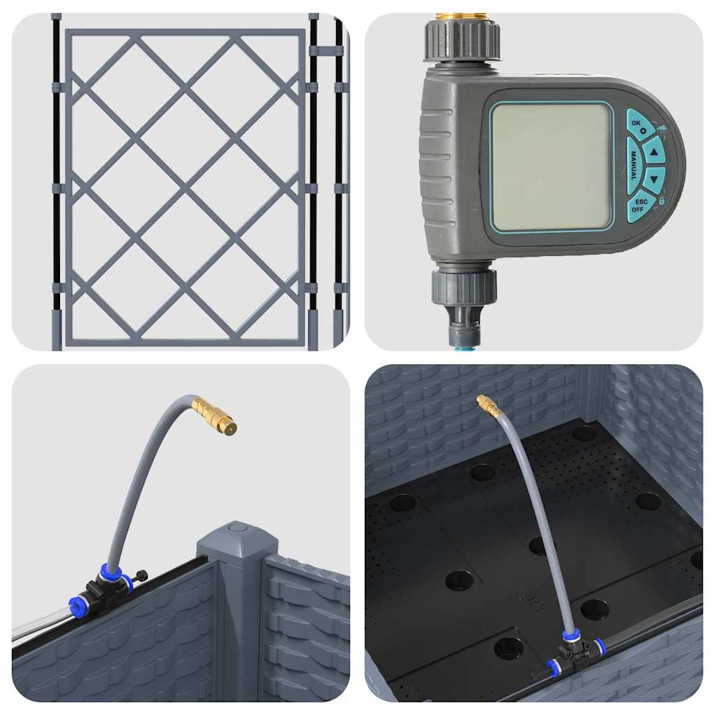 Garden Light grey 40 x 40 x 126 cm Steel