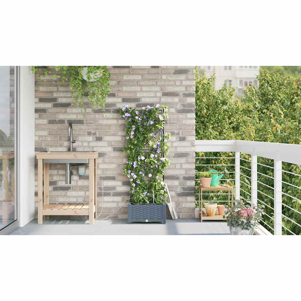 Garden Light grey 40 x 40 x 126 cm Steel