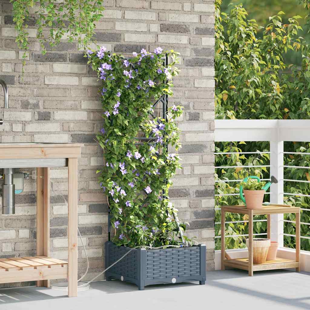 Garden Light grey 40 x 40 x 126 cm Steel