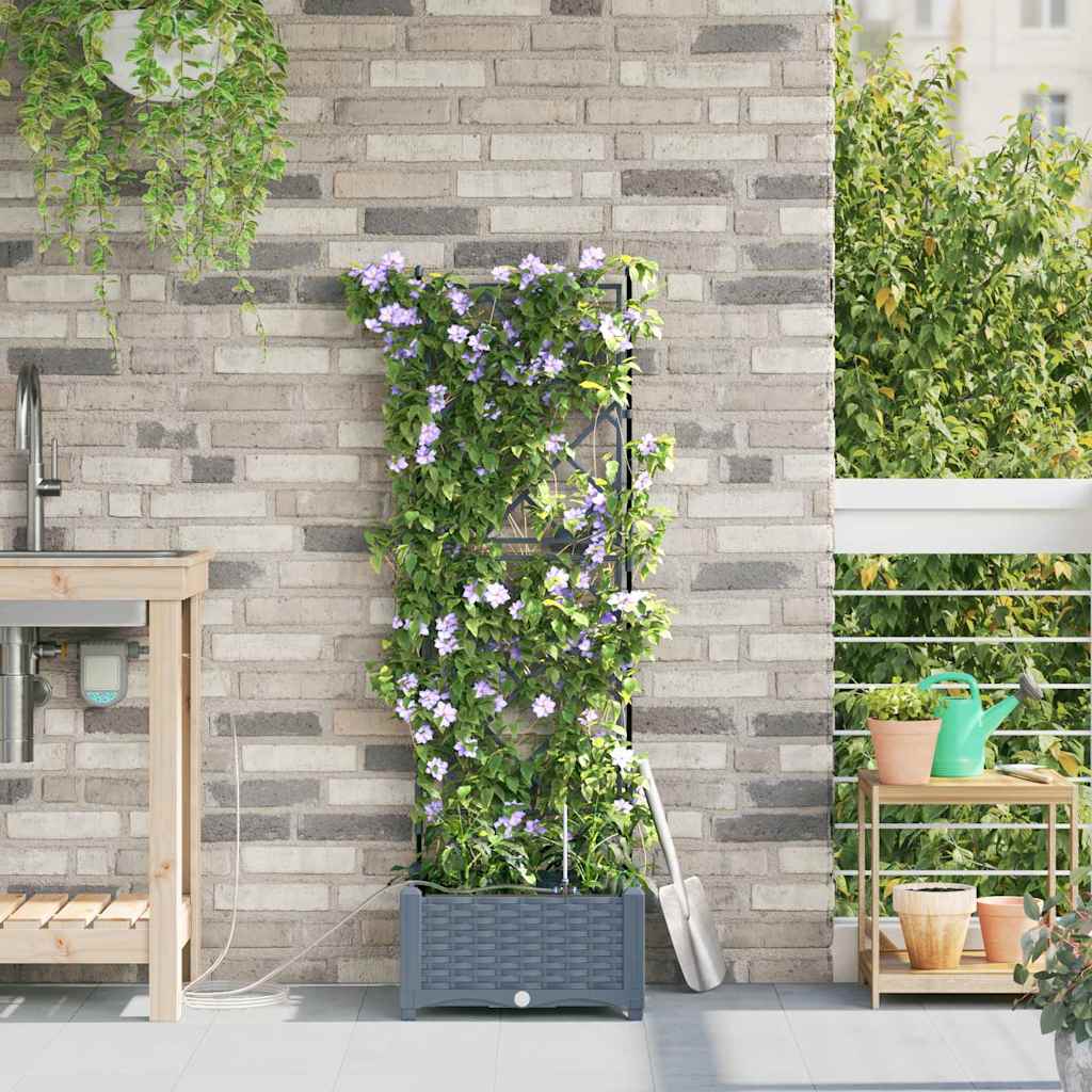 Garden Light grey 40 x 40 x 126 cm Steel