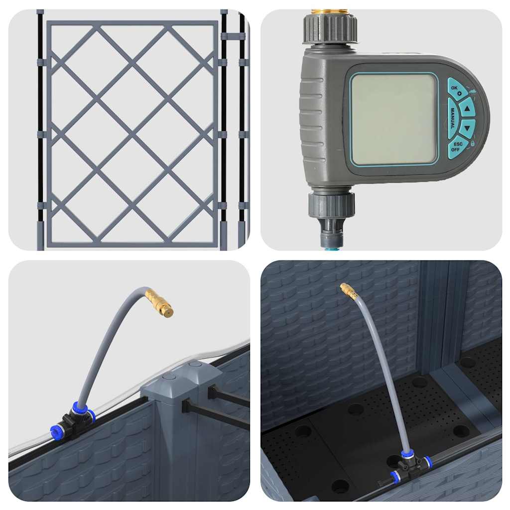 Garden Light grey 80 x 80 x 142 cm Steel