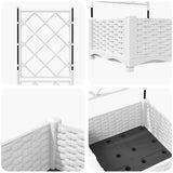 Garden Planter with Trellis White 40 x 40 x 125.5 cm PP
