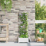 Garden Planter with Trellis White 40 x 40 x 125.5 cm PP
