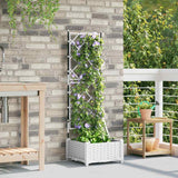 Garden Planter with Trellis White 40 x 40 x 125.5 cm PP