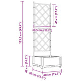 Garden Planter with Trellis White 40 x 40 x 125.5 cm PP