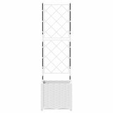 Garden Planter with Trellis White 40 x 40 x 143 cm PP