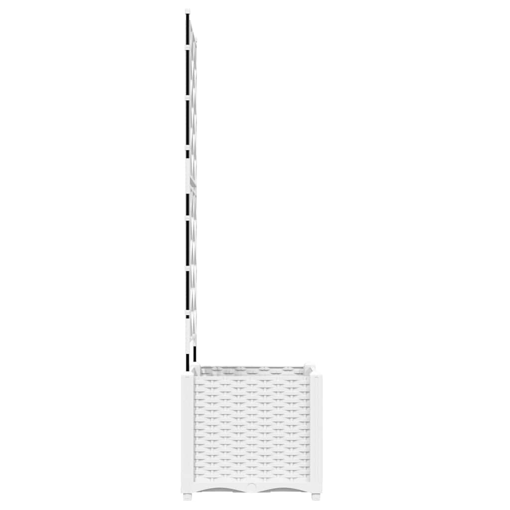 Garden Planter with Trellis White 40 x 40 x 143 cm PP