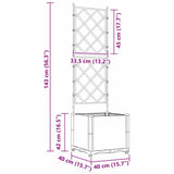 Garden Planter with Trellis White 40 x 40 x 143 cm PP
