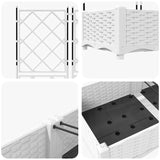 Garden Planter with Trellis White 80 x 40 x 125.5 cm PP