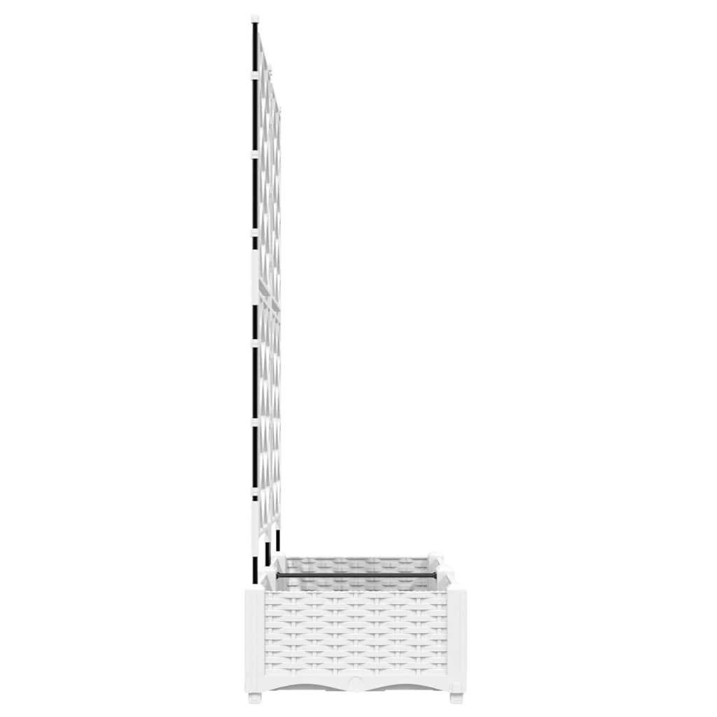 Garden Planter with Trellis White 80 x 40 x 125.5 cm PP