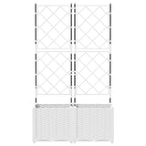 Garden Planter with Trellis 2 pcs White 80 x 40 x 143 cm PP