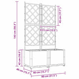 Garden Planter with Trellis 2 pcs White 80 x 40 x 143 cm PP