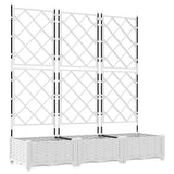 Garden Planter with Trellis 3 pcs White 120 x 40 x 125.5 cm PP