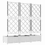Garden Planter with Trellis 3 pcs White 120 x 40 x 125.5 cm PP