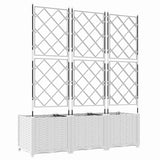 Garden Planter with Trellis 3 pcs White 120 x 40 x 143 cm PP