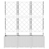 Garden Planter with Trellis 3 pcs White 120 x 40 x 143 cm PP