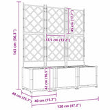 Garden Planter with Trellis 3 pcs White 120 x 40 x 143 cm PP