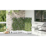 Garden Planter with Trellis 5 pcs White 120 x 120 x 125.5 cm PP