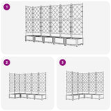 Garden Planter with Trellis 5 pcs White 120 x 120 x 125.5 cm PP