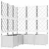 Garden Planter with Trellis 5 pcs White 120 x 120 x 143 cm PP